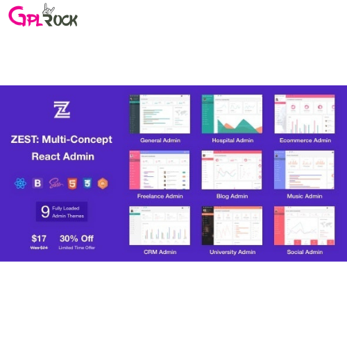 Zest: Multi-Concept React Admin Template